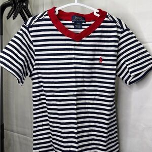 Polo by Ralph Lauren Navy and White Striped Kids Tee